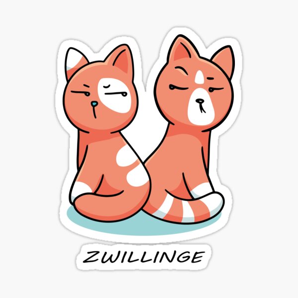 Gemini Cat Sticker; Cute Cat Sticker
