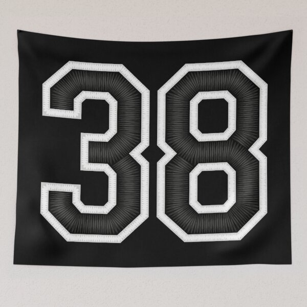Item preview, 38 Black Jersey Sports Number thirty-eight Football 38 designed and sold by elhefe.