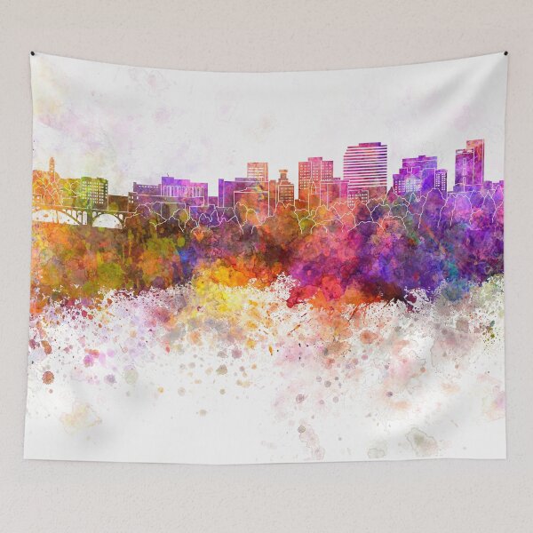Item preview, Spokane skyline in watercolor background designed and sold by paulrommer.