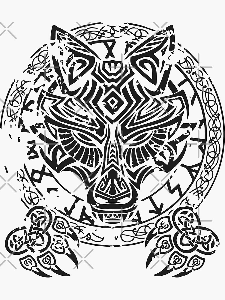 "Fenrir Wolf" Sticker for Sale by garagevolcano Redbubble