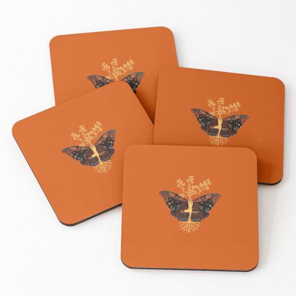 Item preview, Brown Yoga Pose Vintage Butterfly designed and sold by SchlossInspire.