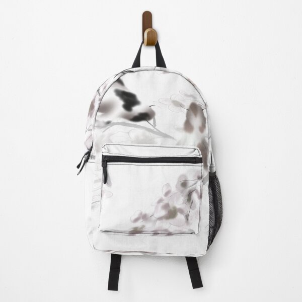 Item preview, Koi carp with watercolor sakura sumi-e in shades of gray designed and sold by CuisineCat.