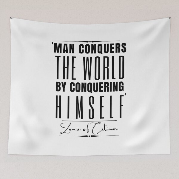 Item preview, Zeno of Citium Inspirational Historical Quote- Man conquers the world by conquering himself.” designed and sold by QuoteActually.