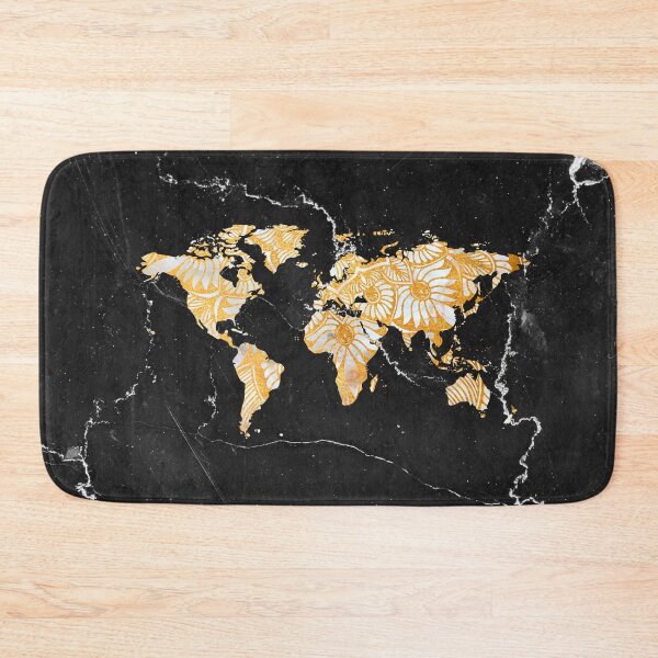Item preview, World Map Outline - Black and Gold Luxury designed and sold by cadinera.