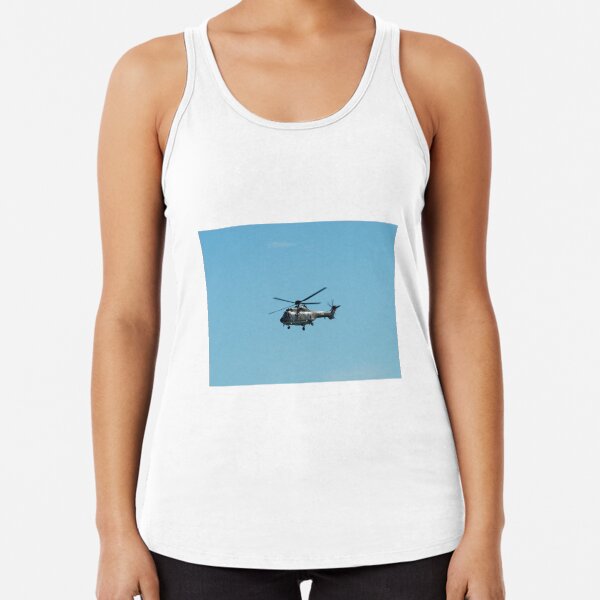 Swiss Air Force Super Puma Helicopter Racerback Tank Top