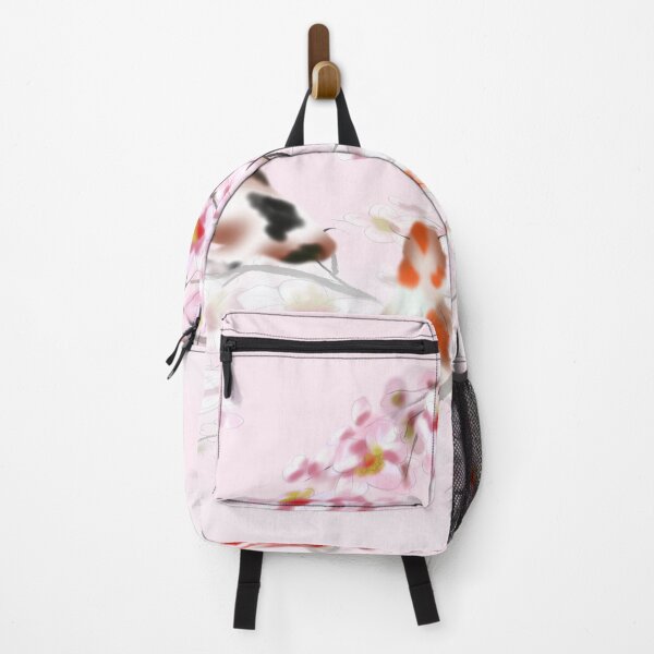 Item preview, Pretty in pink koi carp with watercolor sakura sumi-e designed and sold by CuisineCat.