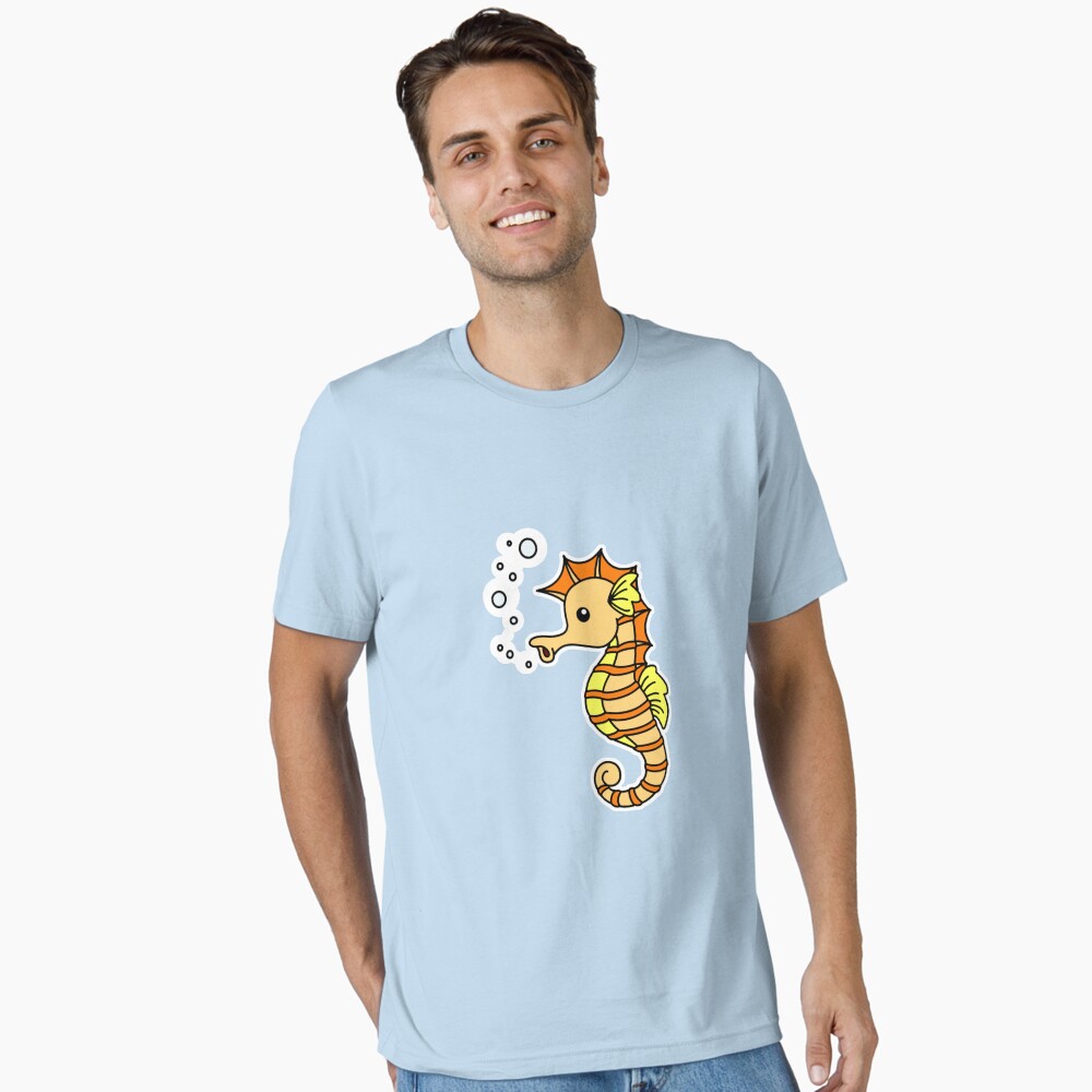 Seahorse cute cartoon drawing Poster