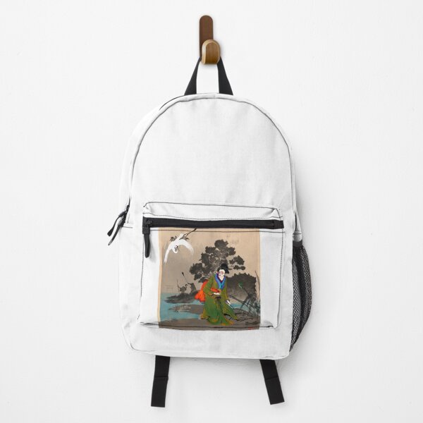 Item preview, FunArt Traditional Japanese Painting, Hungry Flying Crane Chases Geisha With McDonald's Fries  designed and sold by Samoylis.