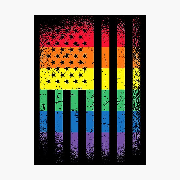 Lgbt Vintage Rainbow American Flag Gay Pride Transgender Photographic Print By Graceboyle25 7935