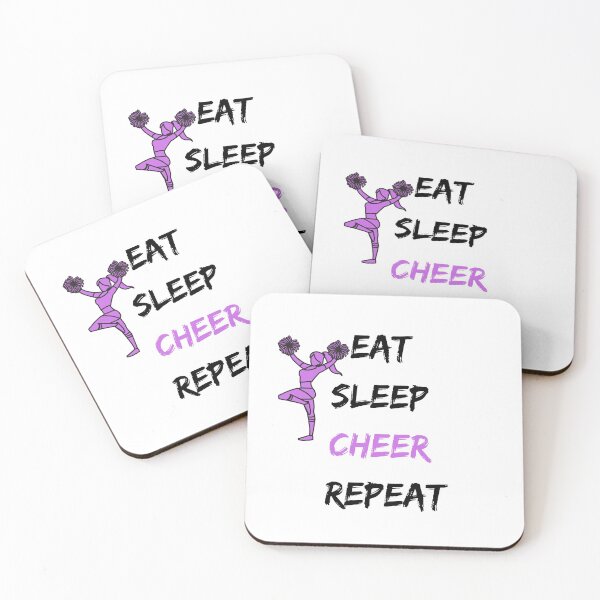 Item preview, Eat Sleep Cheer Repeat Purple Cheerleader designed and sold by LuckyKermit.