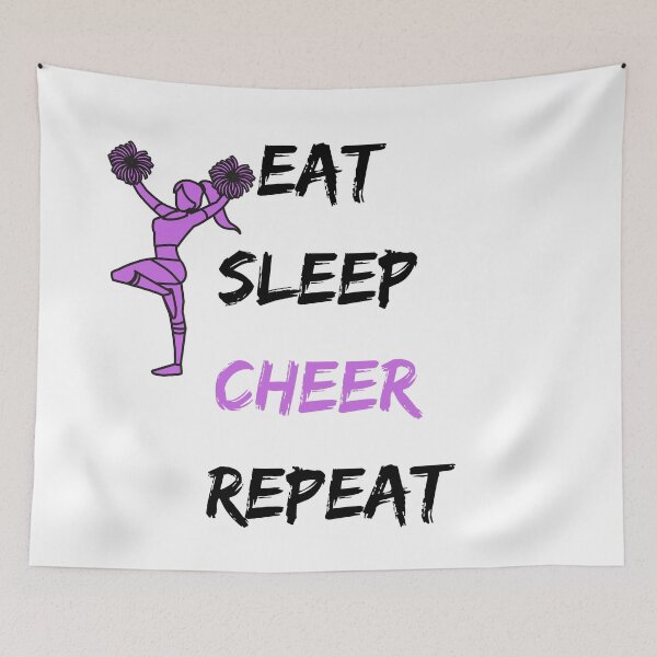 Item preview, Eat Sleep Cheer Repeat Purple Cheerleader designed and sold by LuckyKermit.