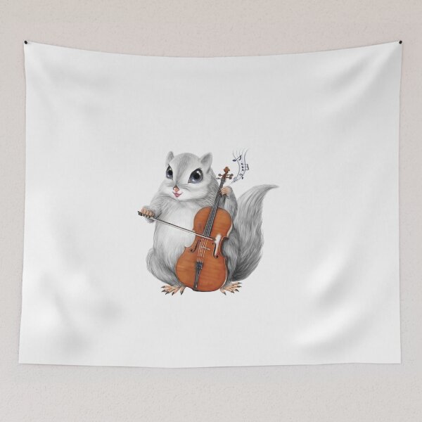Item preview, The Japanese flying squirrel playing the cello is so cute. designed and sold by artredstar.