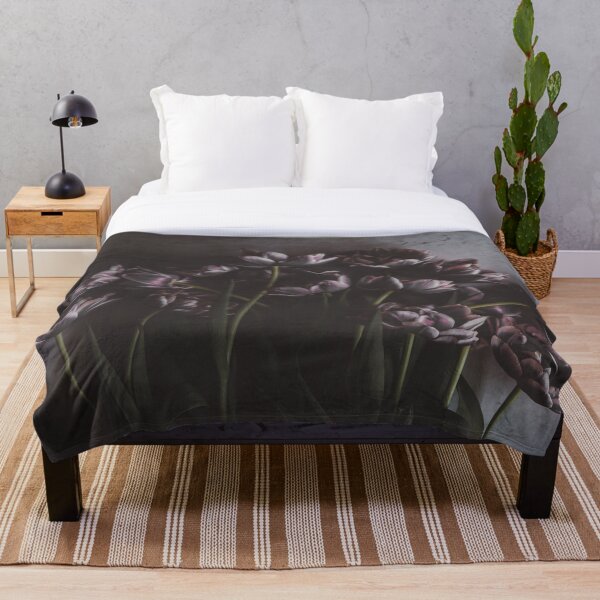 Midnight Bouquet Throw Blanket