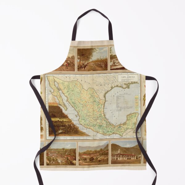 Item preview, Old Mexico Agricultural Map (1885) Vintage Central America Farming Atlas designed and sold by BravuraMedia.