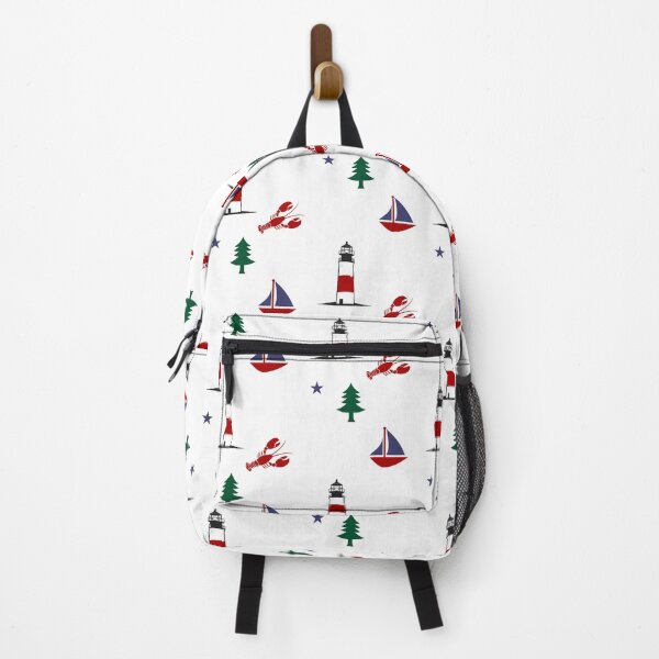 Item preview, Maine Things -- lobster, sailboat, pine tree flag, lighthouse designed and sold by hawkeyestate.
