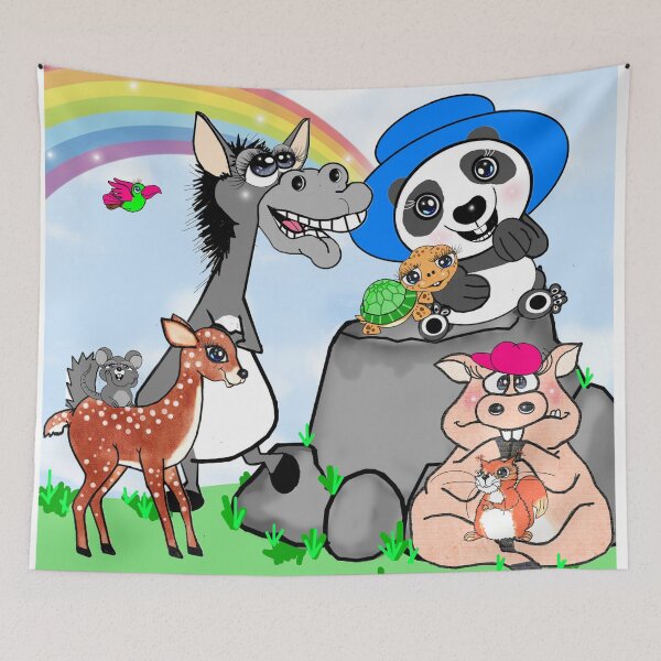 Item preview, Group of cute animals gathering - Panda , Donkey, Deer, Rat , pig and squirrel  designed and sold by Shirley cute art .