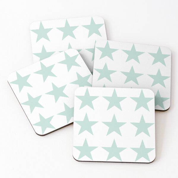 Item preview, Large MINT GREEN and WHITE STARS  designed and sold by RachelMacht.