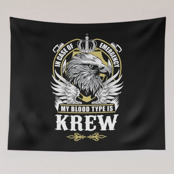 Item preview, Krew T-ShirtKrew Name T Shirt - In Case Of Emergency My Blood Type Is Krew Gift Item  designed and sold by TheKrewShop.