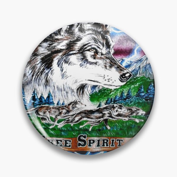 Item preview, 90s Free Spirit Wolf Vintage American designed and sold by WildSunDesizgn.