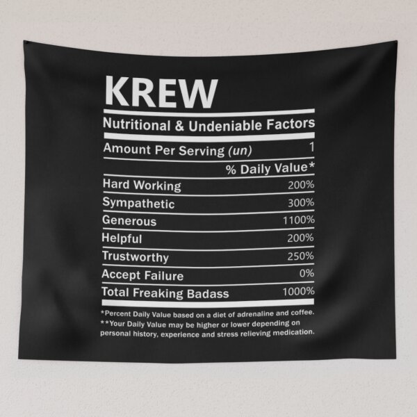 Item preview, Krew T-ShirtKrew Name T Shirt - Krew Nutritional and Undeniable Name Factors Gift Item Tee  designed and sold by TheKrewShop.