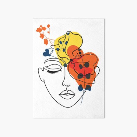 Single Line Drawing Art Board Print