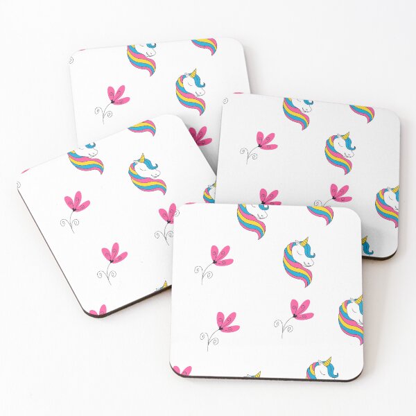 Item preview, Unicorns and Flowers Floral Pattern design for apparel and beddings designed and sold by Sunnyhova.