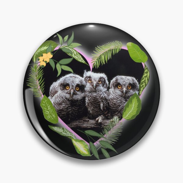 Item preview, Cute Baby Owls In A Leaf Heart Frame Design designed and sold by EarthArtDesigns.