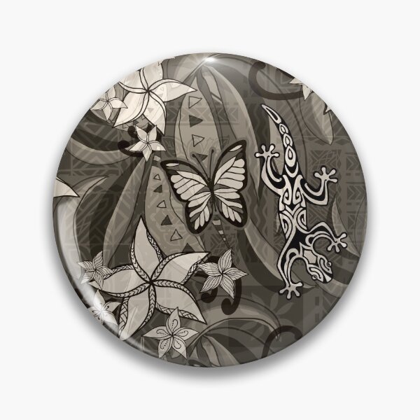 Item preview,  Polynesian Vintage Kona Jungle Gecko And Butterflies Tribal Abstract  designed and sold by sunnthreads.