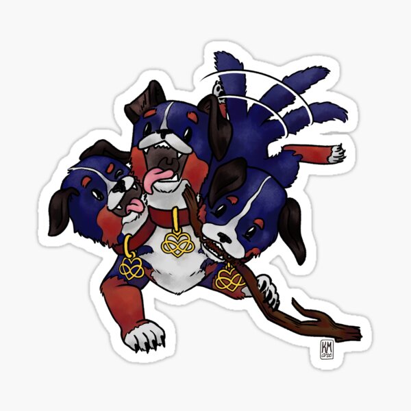 Magical Pride: Polyamorous Flag Cerberus Sticker