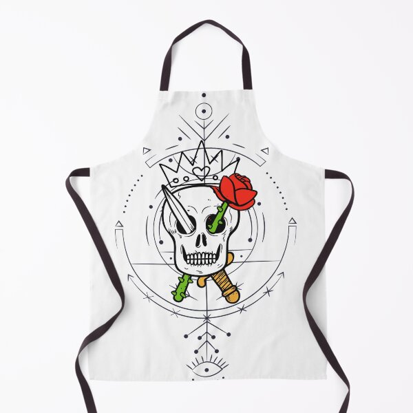 Item preview, Skull having a sword and a rose on its two different sides wearing a crown designed and sold by Srishti Goswami.