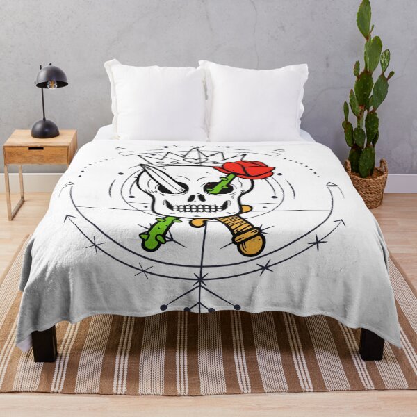 Item preview, Skull having a sword and a rose on its two different sides wearing a crown designed and sold by Srishti Goswami.