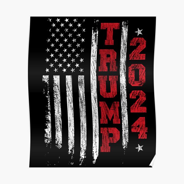 Trump 2024 American Distressed Flag Vintage Graphic Tee Poster For   Poster,504x498,f8f8f8 Pad,600x600,f8f8f8 