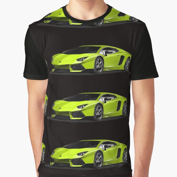 Lamborghini sportscar racing car green horsepower illustration performance style luxury Graphic T-Shirt