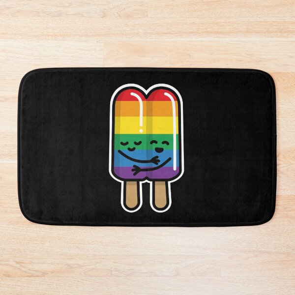 Item preview, Lesbian Gay couple popsicle Rainbow flag LGBT love designed and sold by LaundryFactory.