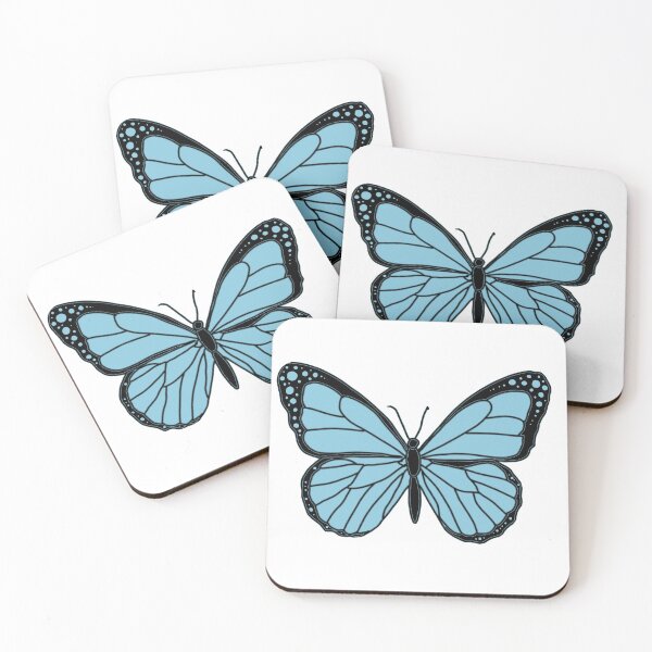 Item preview, Single Blue Butterfly Design on a Black Background  designed and sold by Ellora  Roy.