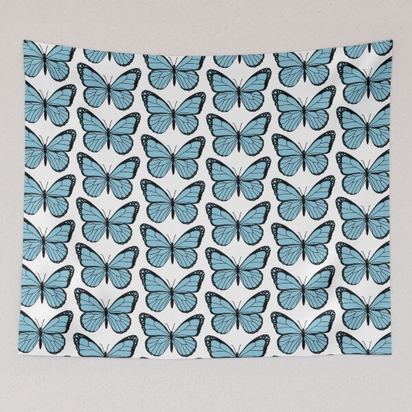 Item preview, Single Blue Butterfly Design on a Black Background  designed and sold by Ellora  Roy.