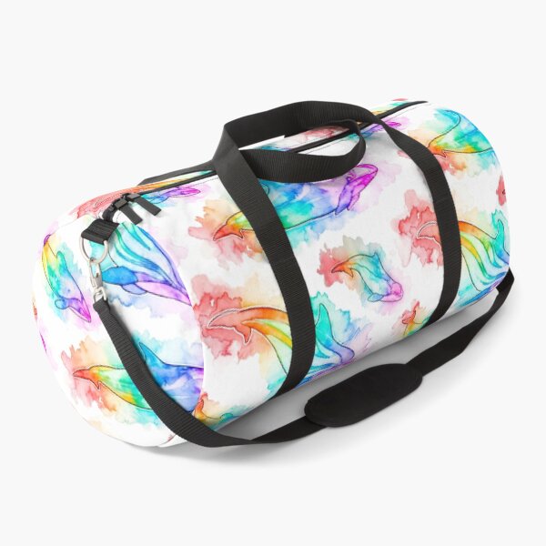 Rainbow repeating dolphins Duffle Bag