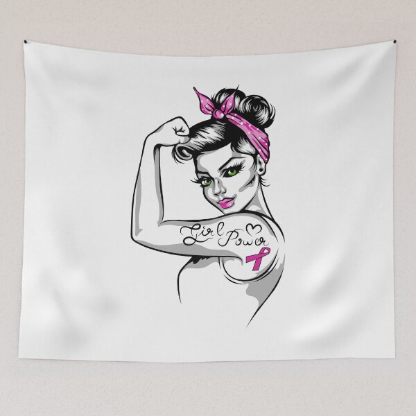Item preview, Girl Power Fight We Can Do It Breast Cancer designed and sold by bluebadgez.