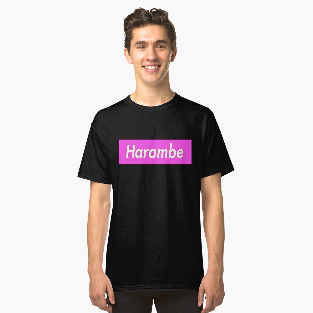 Harambe Pink Classic T-Shirt Front