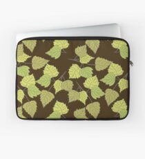 Birch leaves brown background Laptop Sleeve