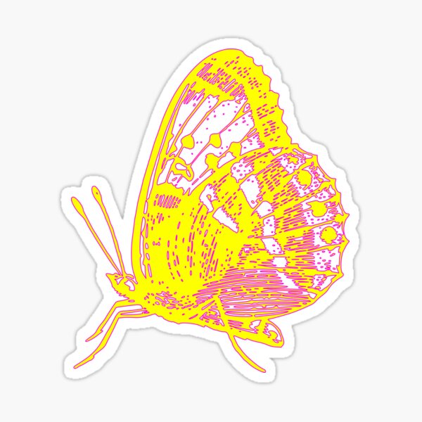 Pink Butterfly Sticker For Sale By A4us Redbubble 6123