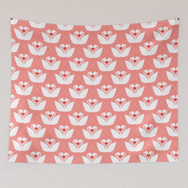 Item preview, Swans in diamond polka dots pattern designed and sold by JAWSCreatives.