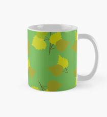 Birch leaves green background Mug