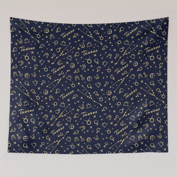 Item preview, Taurus Night - Astrological and Astronomical pattern with Taurus Constellation, Symbols and Stars designed and sold by Astrowl-.