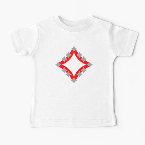 Dancing Silver 4-Point Stars Red Black Face Baby T-Shirt