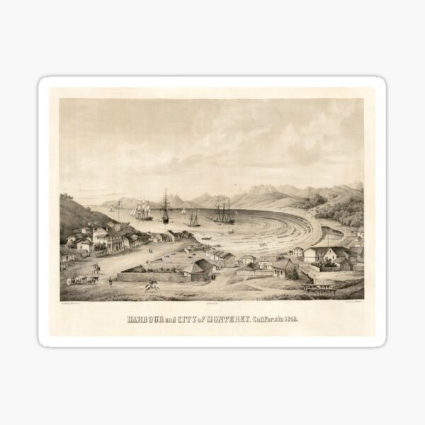 Item preview, Old Monterey CA Map (1850) Vintage Language Capital of the World California Atlas designed and sold by BravuraMedia.