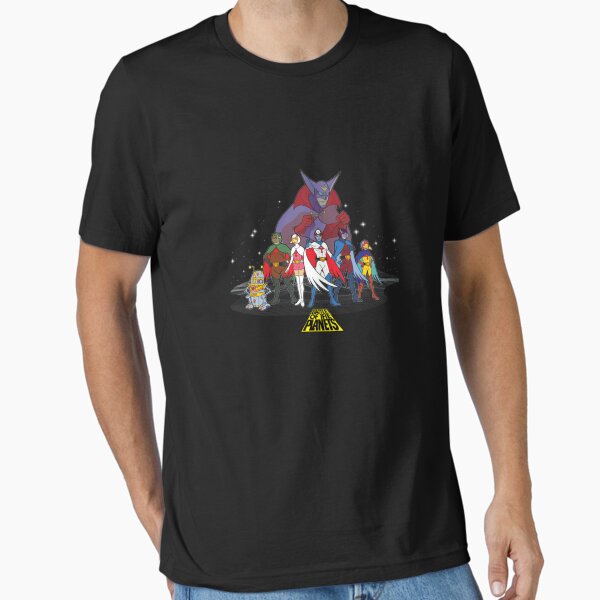 Battle of The Planets Retro Anime G Force T-Shirt Black S