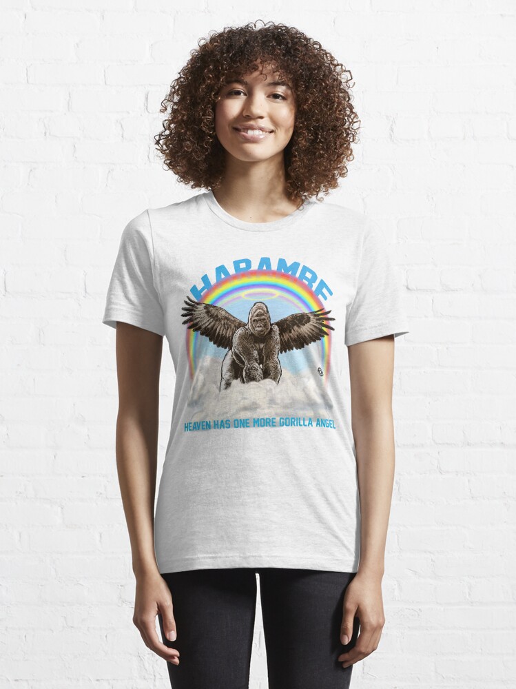Alternate view of Harambe - Gorilla Angel Essential T-Shirt