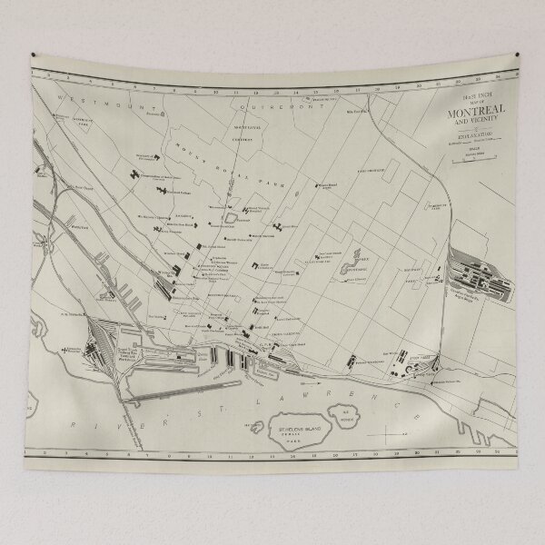 Item preview, Old Montreal Canada Map (1924) Vintage Quebec Atlas designed and sold by BravuraMedia.