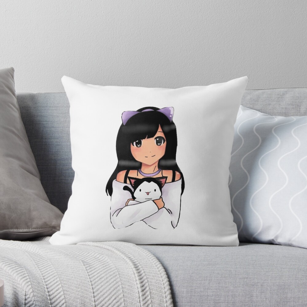 In Stock aphmau and cat Throw Pillow by pacotamda TP-4D9RU3NG